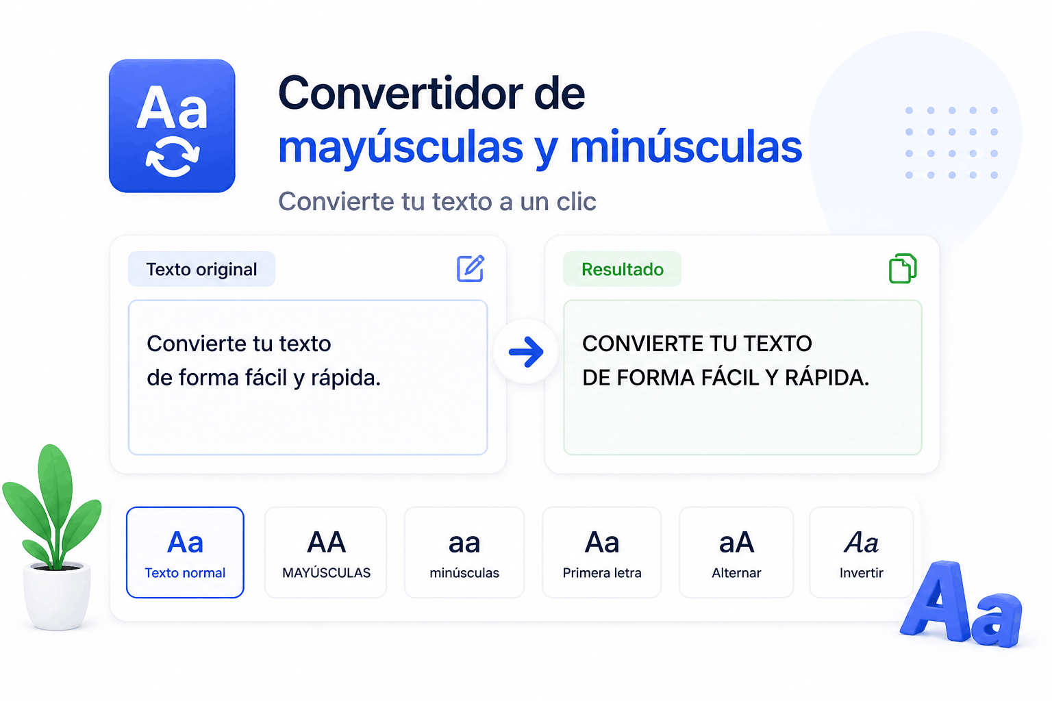 Convertidor de mayúsculas y minúsculas