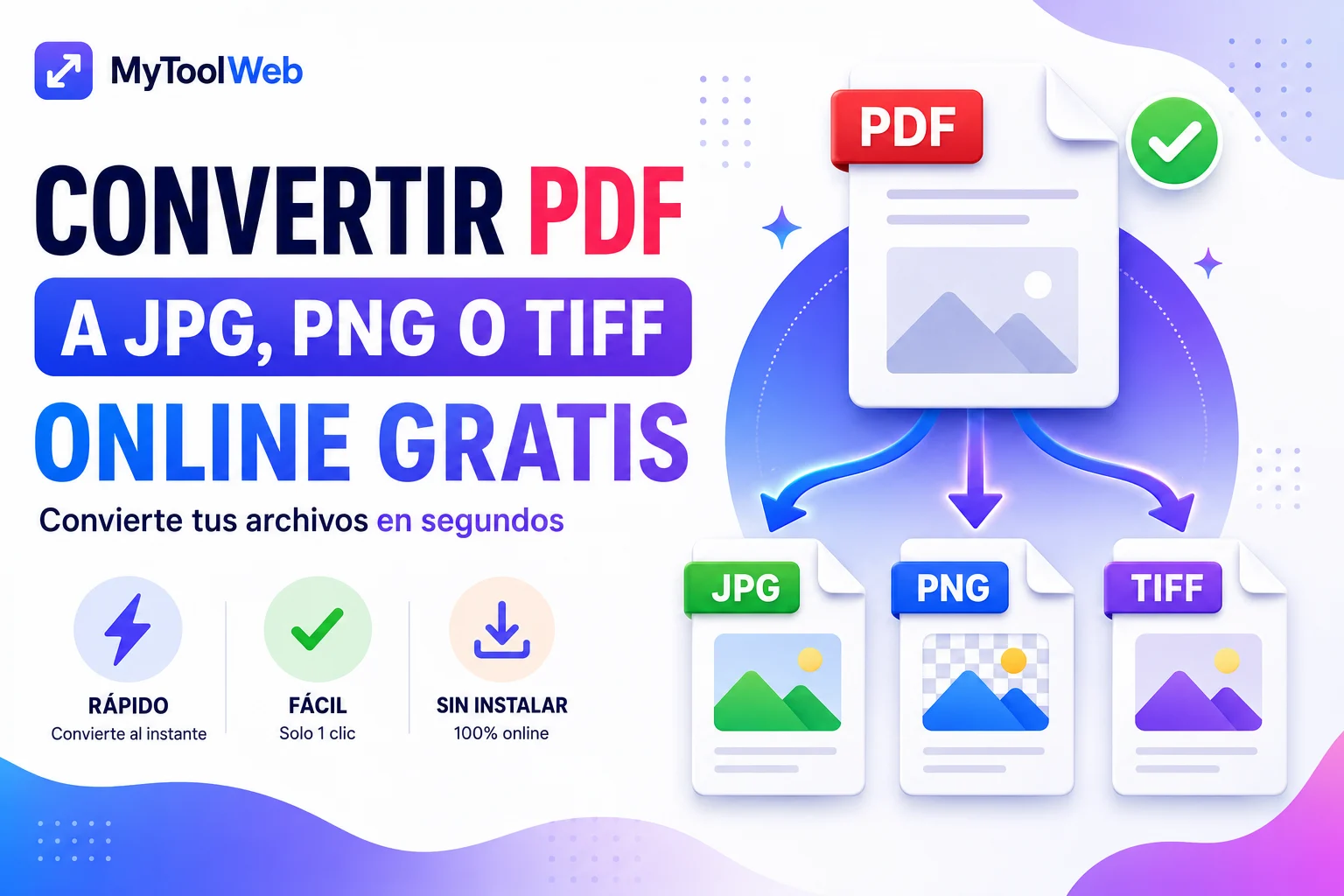 Convertir PDF a JPG, PNG o TIFF gratis online